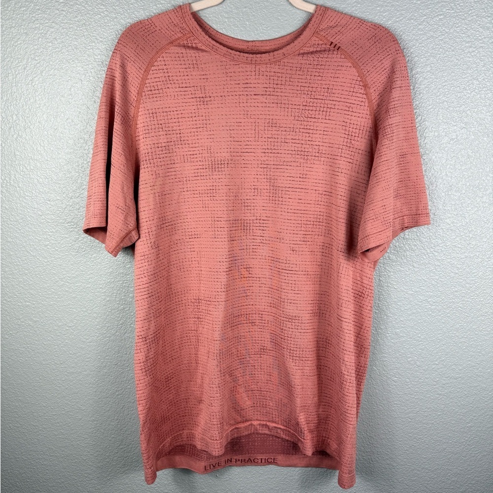 Lululemon Metal Vent Tech Short Sleeve 2.0 Men’s Grid Mulled Wine Activewear Top - Picture 3 of 8